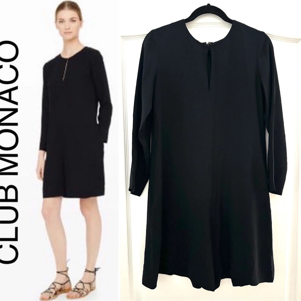 Club Monaco collection silk blk romper 0